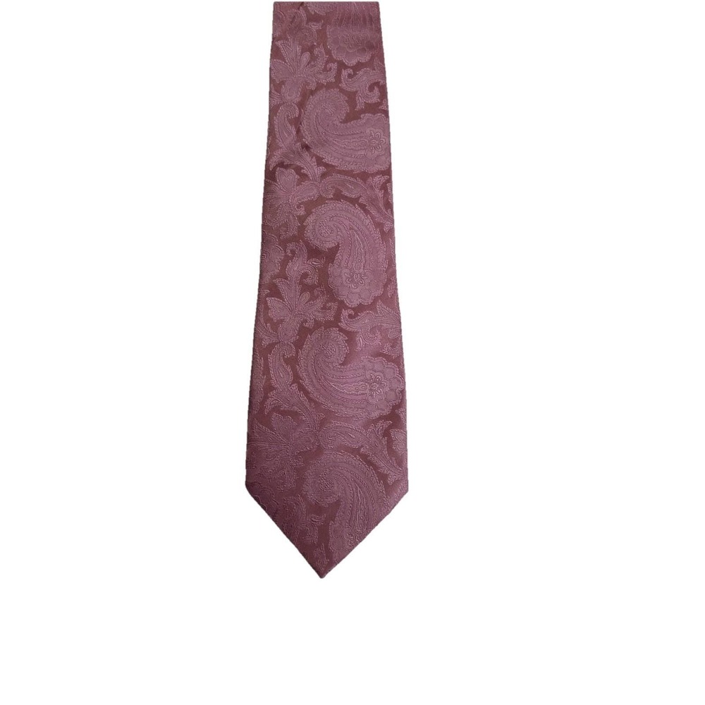 Donald J. Trump Tie Mens One Size Mauve Pink Excellent Paisley Silk 4 Inch Blade